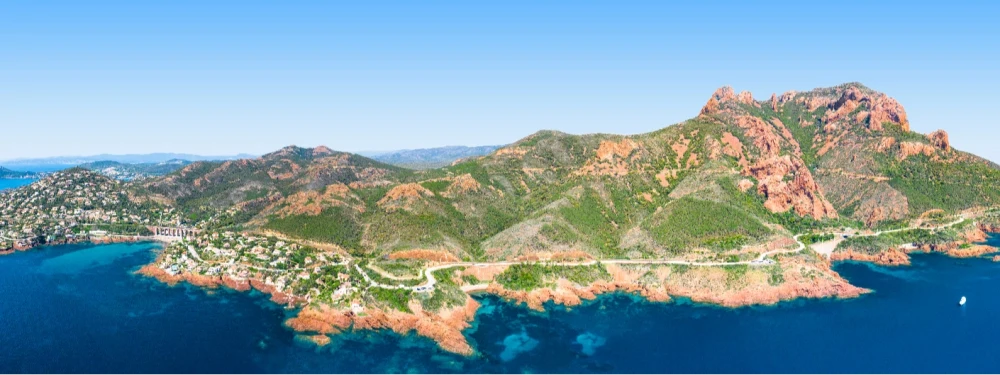 Vue depuis la mer Estérel cote d'azur