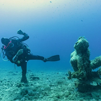 Statue sous marine à Fréjus