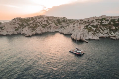 croisière catamaran Marseille Frioul coucher soleil