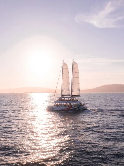 croisière catamaran Nice coucher de soleil Villefranche-sur-Mer