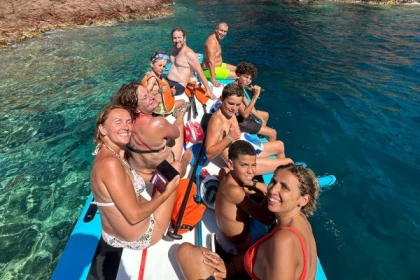 PROMO - THE BEST Group Combo: Calanques tour on a giant paddle + Koh-Lantor - Expérience Côte d'Azur
